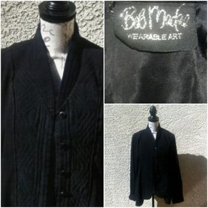 Bob Mackie Velveteen Shirt-Jacket Quilted Trim  L